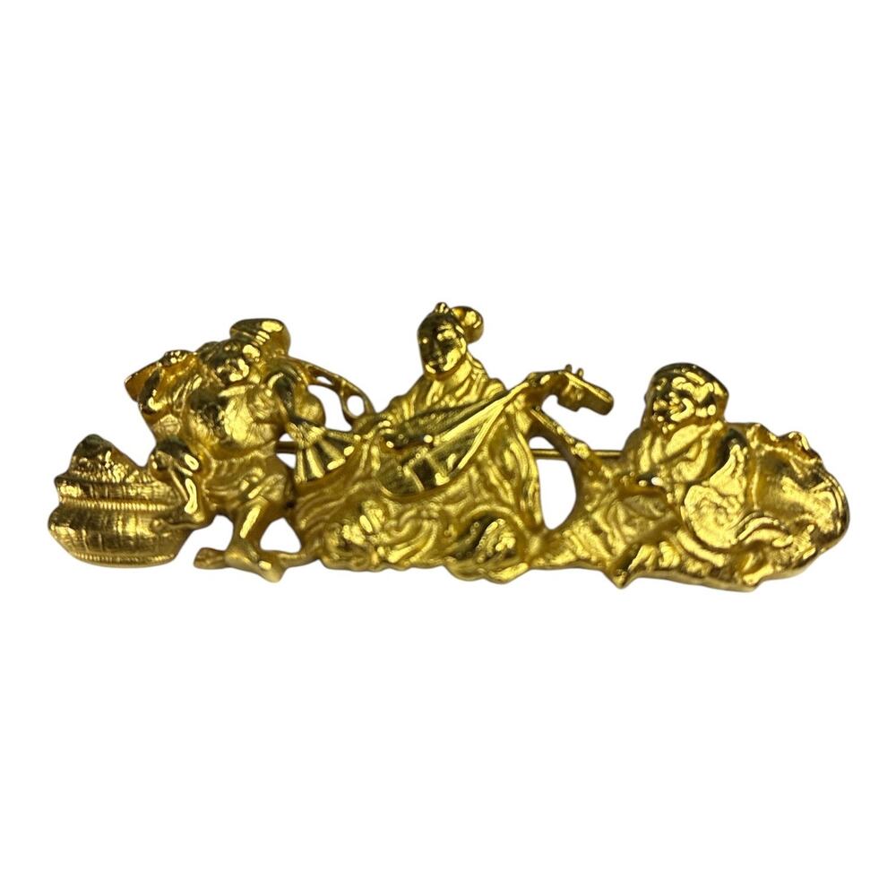 MFA Museum of Fine Arts Alva Replicas Gold Plated Asian Musicians Brooch